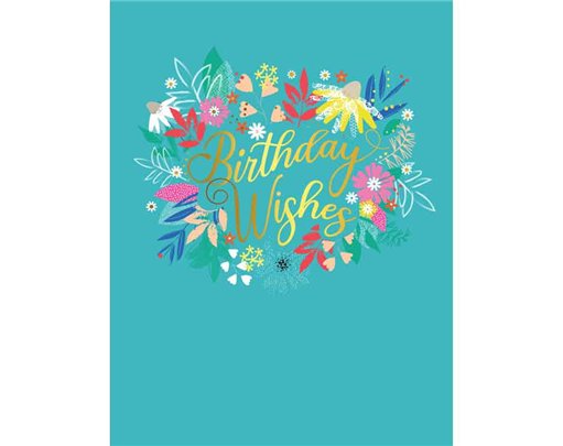 C50 TYPE & FLOWERS BIRTHDAY FEMALE LIMELIGHT PICCADILLY GREETINGS 6S