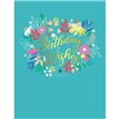 C50 TYPE & FLOWERS BIRTHDAY FEMALE LIMELIGHT PICCADILLY GREETINGS 6S
