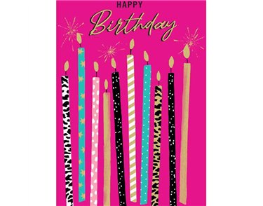 C50 CANDLES BIRTHDAY FEMALE LIMELIGHT PICCADILLY GREETINGS 6S
