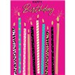 C50 CANDLES BIRTHDAY FEMALE LIMELIGHT PICCADILLY GREETINGS 6S