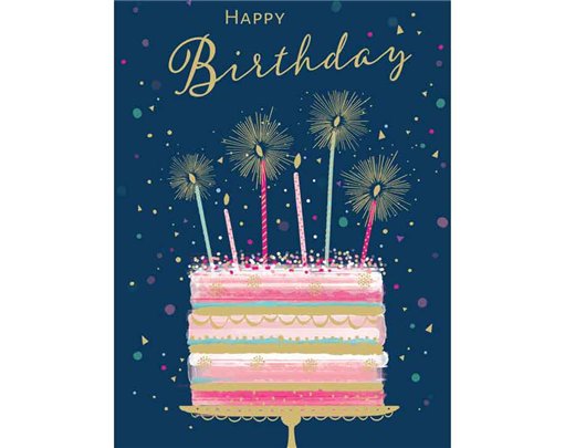 C50 CAKE BIRTHDAY FEMALE LIMELIGHT PICCADILLY GREETINGS 6S