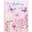 C50 FLOWER ROW BIRTHDAY FEMALE LIMELIGHT PICCADILLY GREETINGS 6S