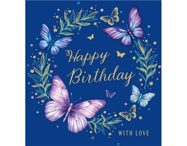 C50 BUTTERFLY CIRCLE BIRTHDAY FEMALE LIMELIGHT PICCADILLY GREETINGS 6S