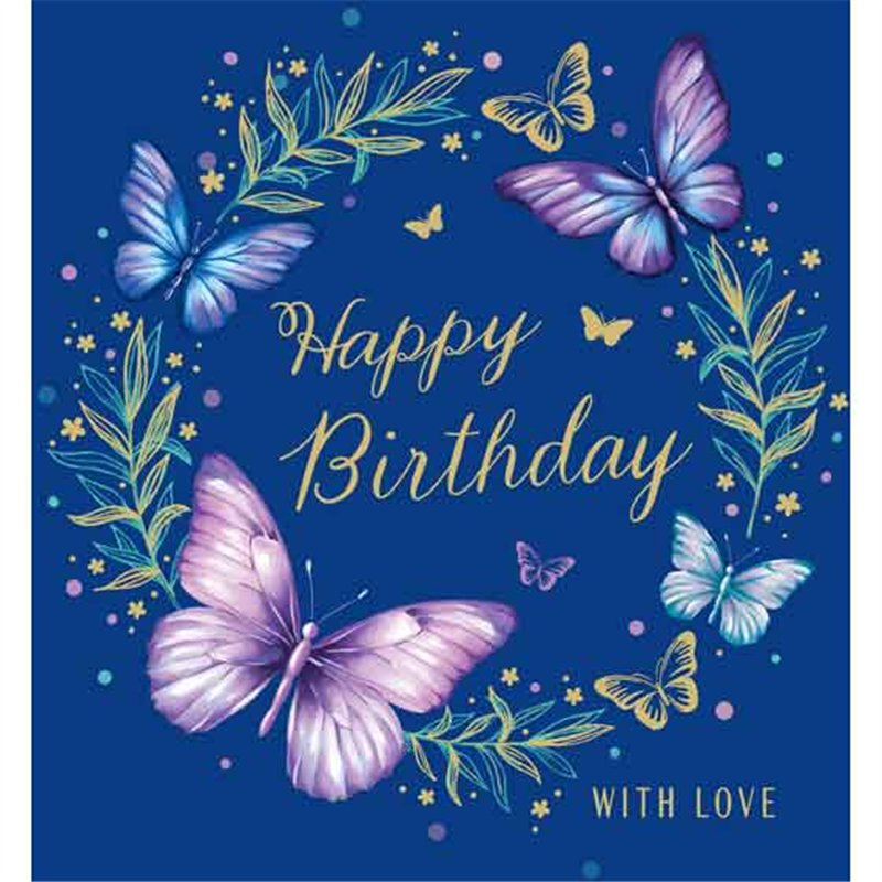 C50 BUTTERFLY CIRCLE BIRTHDAY FEMALE LIMELIGHT PICCADILLY GREETINGS 6S