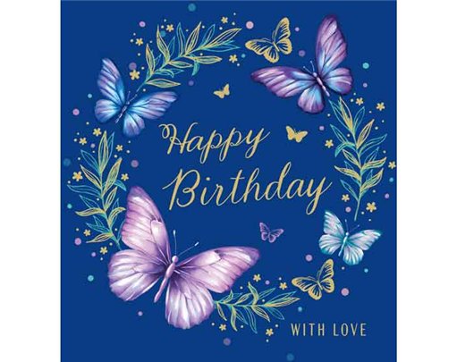 C50 BUTTERFLY CIRCLE BIRTHDAY FEMALE LIMELIGHT PICCADILLY GREETINGS 6S