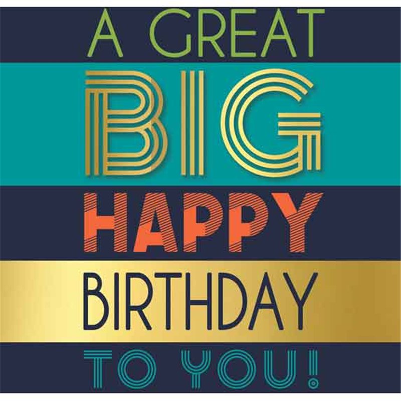 C50 BIG BIRTHDAY BIRTHDAY MALE LIMELIGHT PICCADILLY GREETINGS 6S