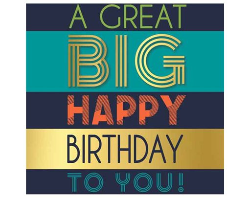 C50 BIG BIRTHDAY BIRTHDAY MALE LIMELIGHT PICCADILLY GREETINGS 6S