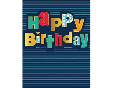 C50 TYPE & STRIPE BIRTHDAY MALE LIMELIGHT PICCADILLY GREETINGS 6S