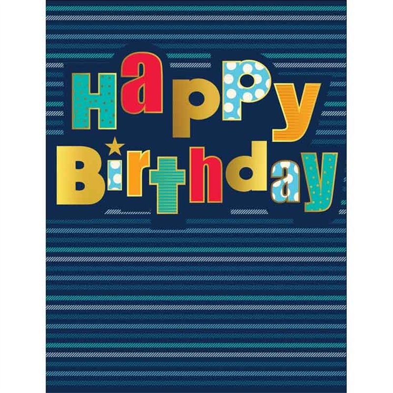 C50 TYPE & STRIPE BIRTHDAY MALE LIMELIGHT PICCADILLY GREETINGS 6S