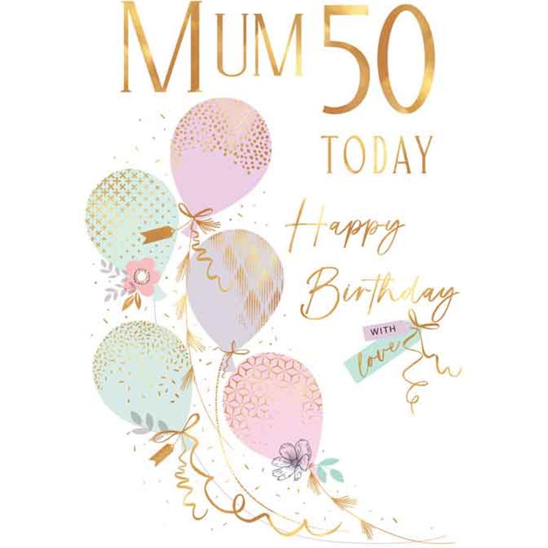 C75 AGE 50 MUM BIRTHDAY LIMELIGHT PICCADILLY GREETINGS 6S