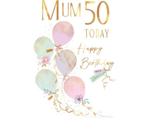 C75 AGE 50 MUM BIRTHDAY LIMELIGHT PICCADILLY GREETINGS 6S