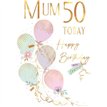 C75 AGE 50 MUM BIRTHDAY LIMELIGHT PICCADILLY GREETINGS 6S