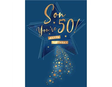 C75 AGE 50 SON BIRTHDAY LIMELIGHT PICCADILLY GREETINGS 6S