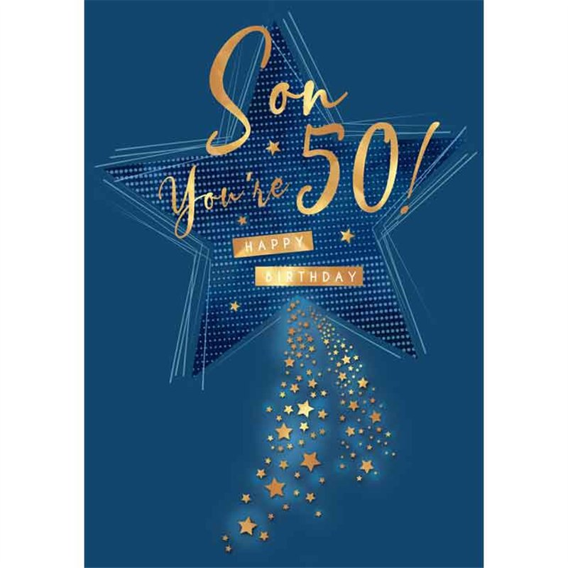 C75 AGE 50 SON BIRTHDAY LIMELIGHT PICCADILLY GREETINGS 6S