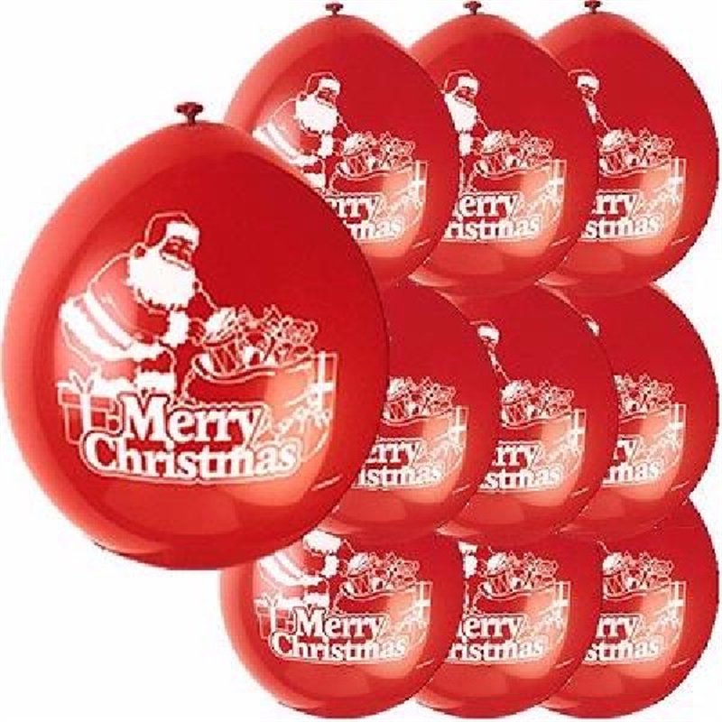 (10) 9IN SANTA BALLOONS