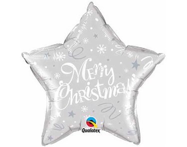20IN MERRY CHRISTMAS SILVER STAR FOIL