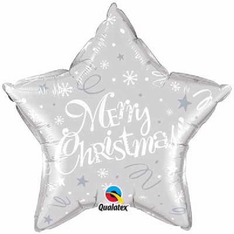 20IN MERRY CHRISTMAS SILVER STAR FOIL