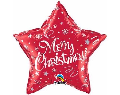 20IN MERRY CHRISTMAS RED STAR FOIL