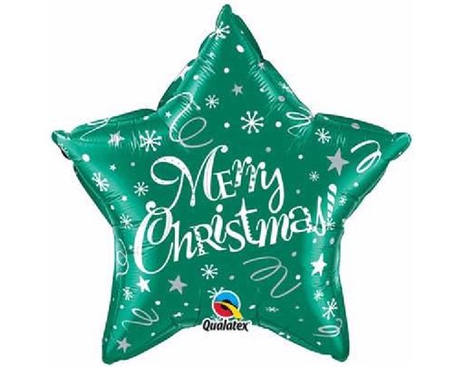 20IN MERRY CHRISTMAS GREEN STAR FOIL