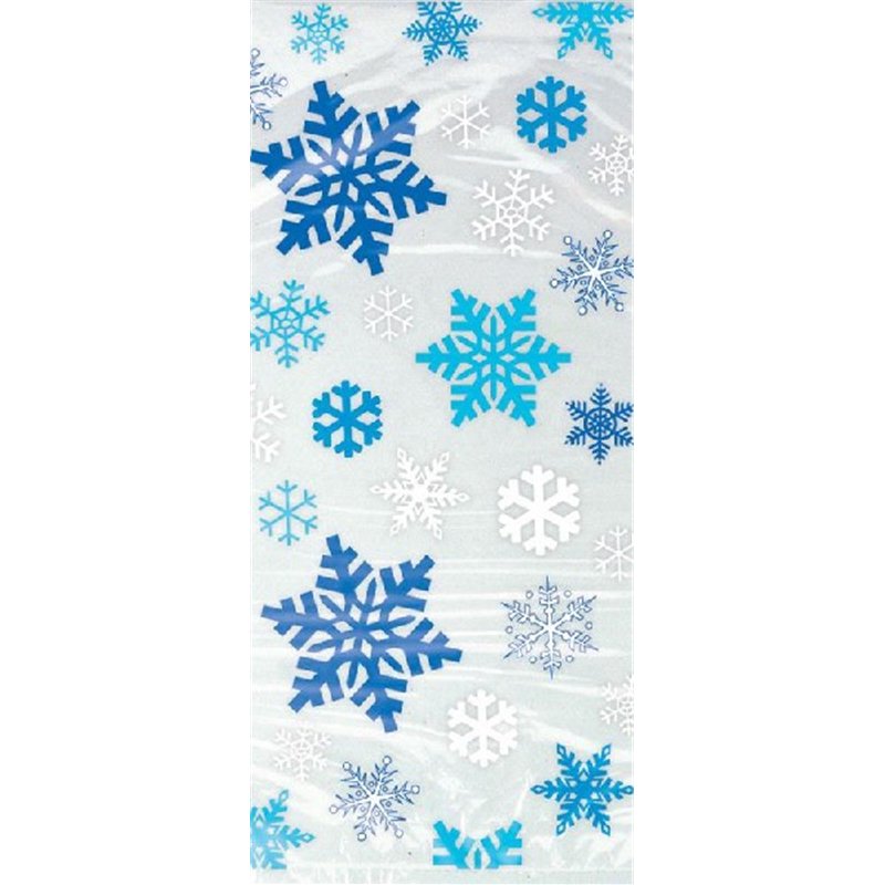 (20) SNOWFLAKES BLUE CELLO BAGS