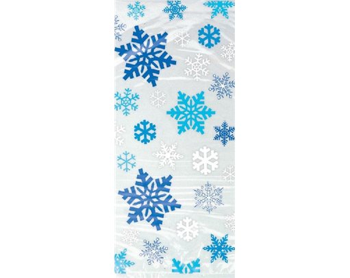 (20) SNOWFLAKES BLUE CELLO BAGS