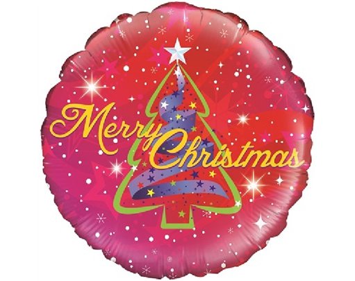 RIBBON TREE CHRISTMAS 18IN FOIL BALLOON