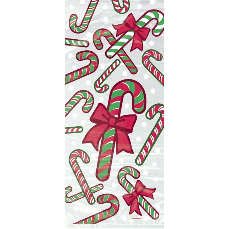 (20) CANDY CANE CELLO BAGS