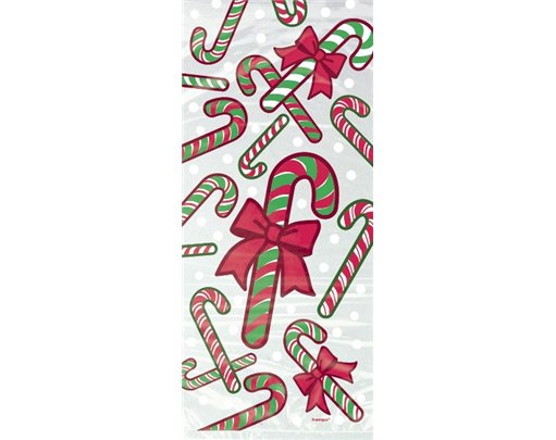 (20) CANDY CANE CELLO BAGS