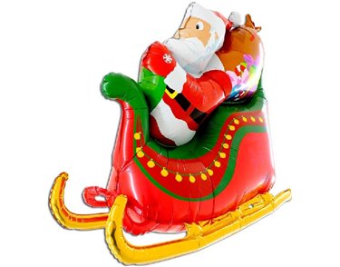 46in SANTA SLEIGH 3D FOIL BALLOON