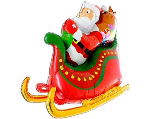 46in SANTA SLEIGH 3D FOIL BALLOON