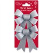 (2) SILVER GLITTER BOWS  6S