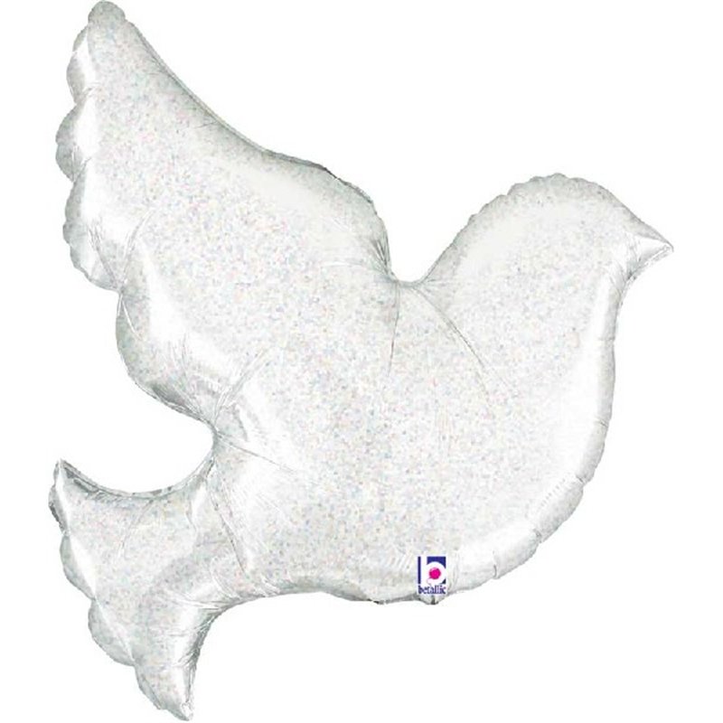 34in PEARL WHITE DOVE FOIL SHAPE