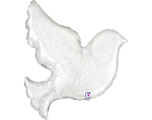 34in PEARL WHITE DOVE FOIL SHAPE