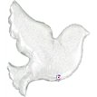 34in PEARL WHITE DOVE FOIL SHAPE