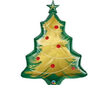 40in XMAS TREE BRUSHED GOLD FOIL SHAPE