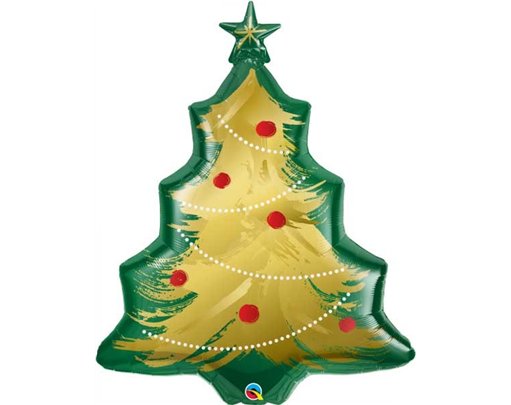 40in XMAS TREE BRUSHED GOLD FOIL SHAPE