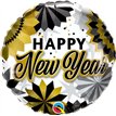 18in NEW YEAR BLACK & GOLD FANS FOIL BALLOON