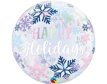 22in HAPPY HOLIDAYS SNOWFLAKES BUBBLE