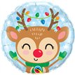 18in REINDEER & COLORED LIGHTS FOIL BALLOON