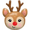 35in RED-NOSED REINDEER HEAD FOIL BALLOON