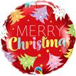 18in CHRISTMAS TREES RED FOIL BALLOON