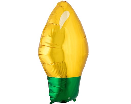 GOLD XMAS LIGHT BULB SHAPED FOIL BALLOON