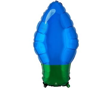 BLUE XMAS LIGHT BULB SHAPED FOIL BALLOON