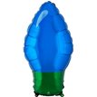 BLUE XMAS LIGHT BULB SHAPED FOIL BALLOON
