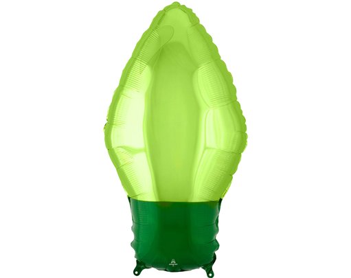 GREEN XMAS LIGHT BULB SHAPED FOIL BALLOON