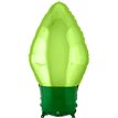 GREEN XMAS LIGHT BULB SHAPED FOIL BALLOON