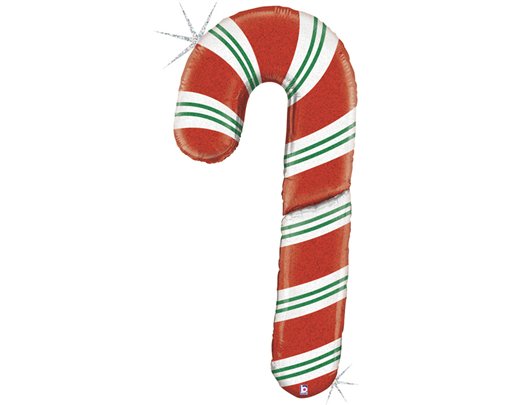 60in HOLOGRAPHIC CANDY CANE FOIL BALLOON