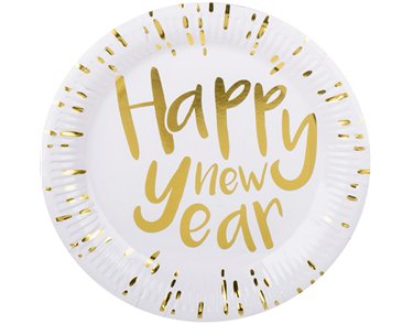 6PK 23cm HAPPY NEW YEAR PLATES