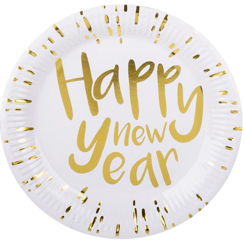 6PK 23cm HAPPY NEW YEAR PLATES
