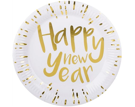 6PK 23cm HAPPY NEW YEAR PLATES